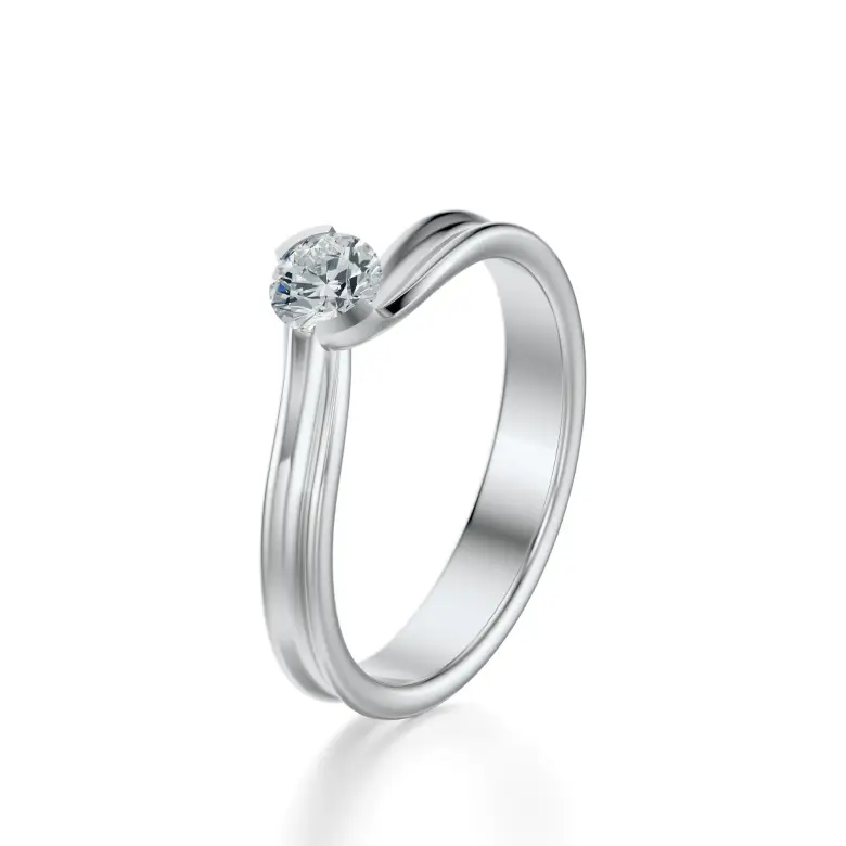 Pierścionek z białego złota z diamentem AJPZ_064